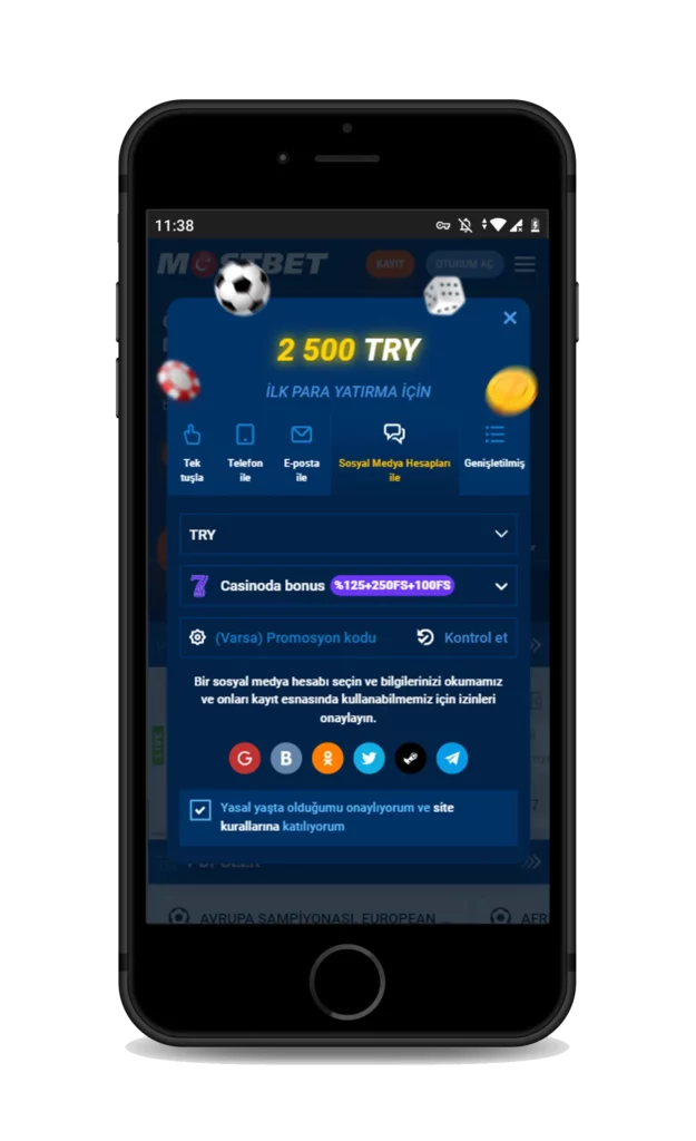 Mostbet TR-27'de Sosyal Ağlar Üzerinden Kayıt.